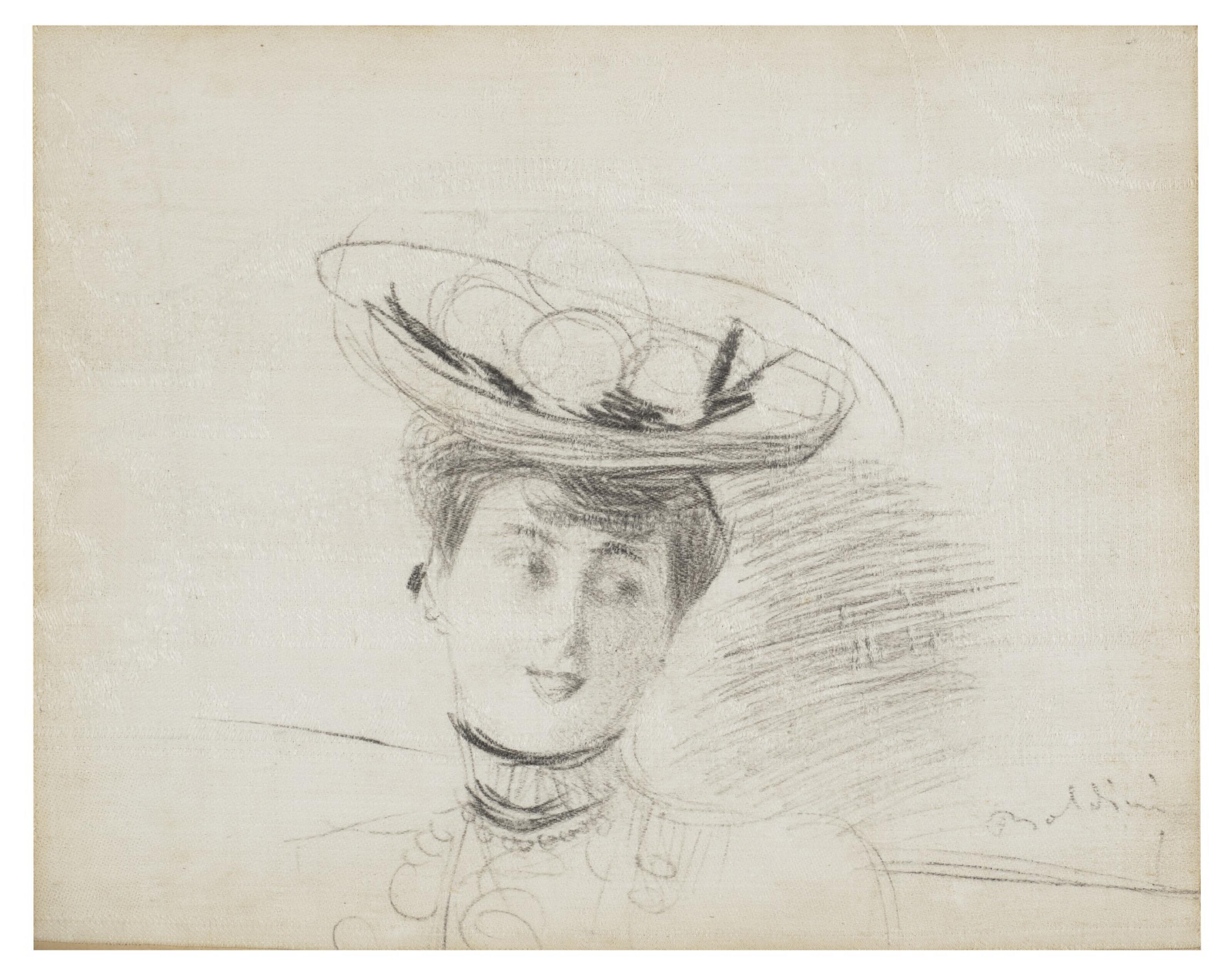 Giovanni Boldini - Head of a woman wearing a hat