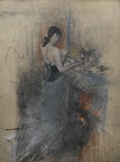 Giovanni Boldini - Italian By The Fireside