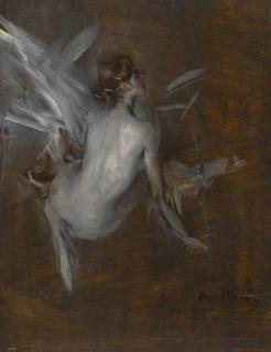 Giovanni Boldini - Italian nude Model (Recto); Caleche (Verso): A Double-Sided Work