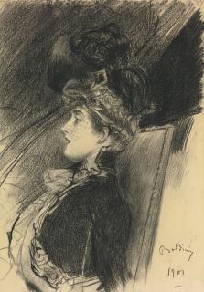Giovanni Boldini - Italian Signora Seduta Di Profilo
