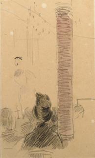 Giovanni Boldini - Les spectateurs vus de dos regardant une chanteuse sur scène