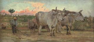 Giovanni Boldini - Oxen In The Tuscan Countrside