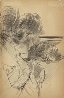 Giovanni Boldini - Portrait de femme de profil en buste
