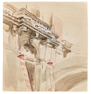 Giovanni Boldini - Schizzo di balcone a Venezia