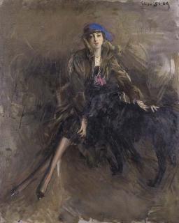 Giovanni Boldini - Signora Con Levriero Nero