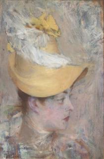 Giovanni Boldini - Testa Di Signora Con Capellino Giallo (Il Cappello Giallo)