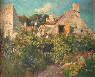 Giovanni Boldini - The Kitchen Garden framed 63.5 x 72.0 x 6.5 cm (25 x 28 1/4 x 2 1/2 in..