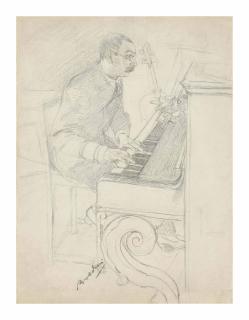 Giovanni Boldini - Un pianiste jouant dans un studio d\'artiste