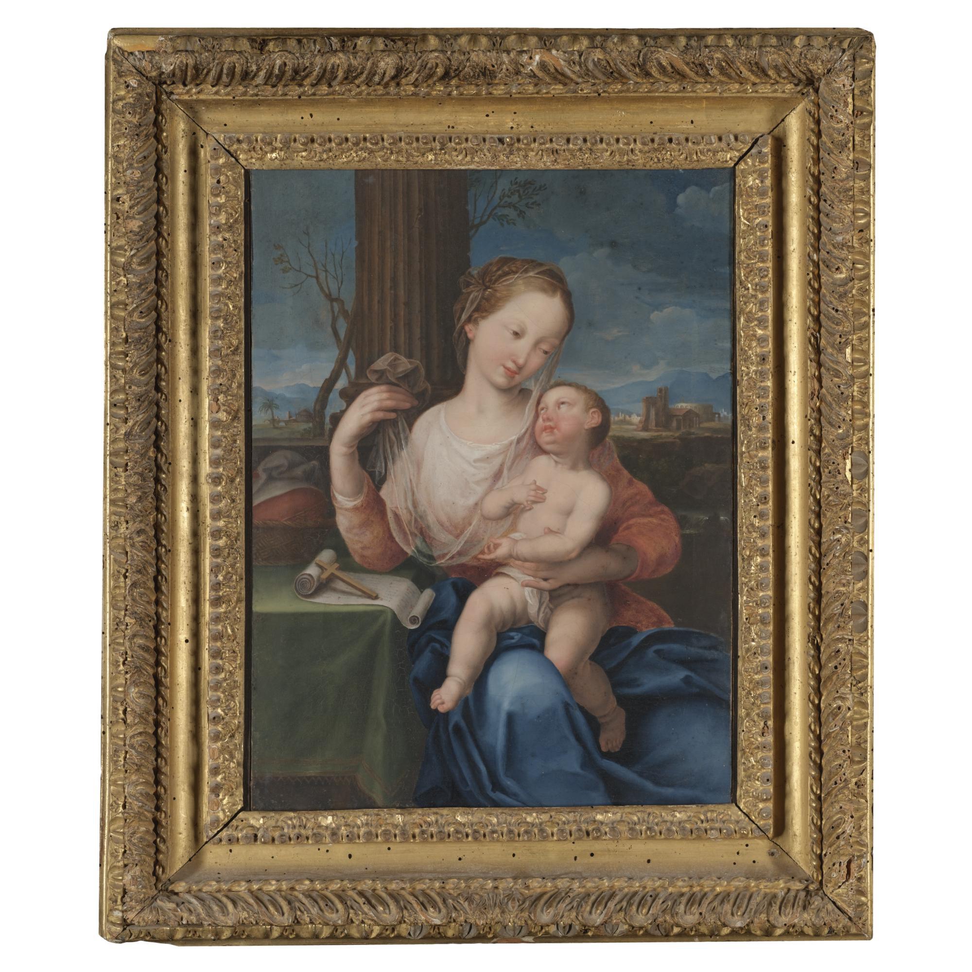 Giovanni Carnovali - The Madonna And Child Seated Before A Landscape