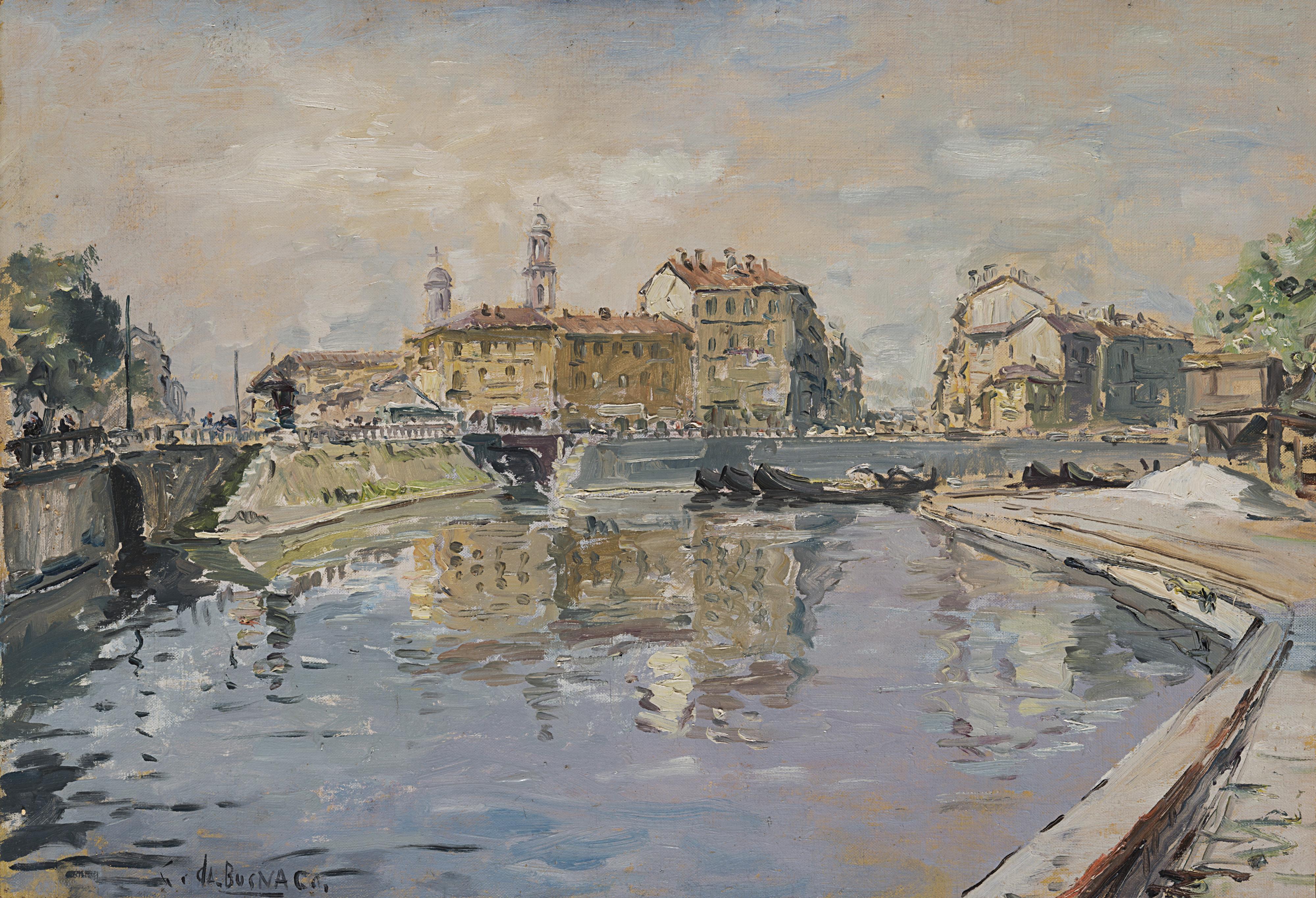 Giovanni Colombo da Busnago - Il Naviglio. Darsena
