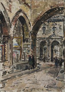 Giovanni Colombo da Busnago - Scorcio con portico