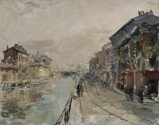 Giovanni Colombo da Busnago - Scorcio del Naviglio