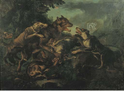 Giovanni Crivelli - Lupo aggredito da cani