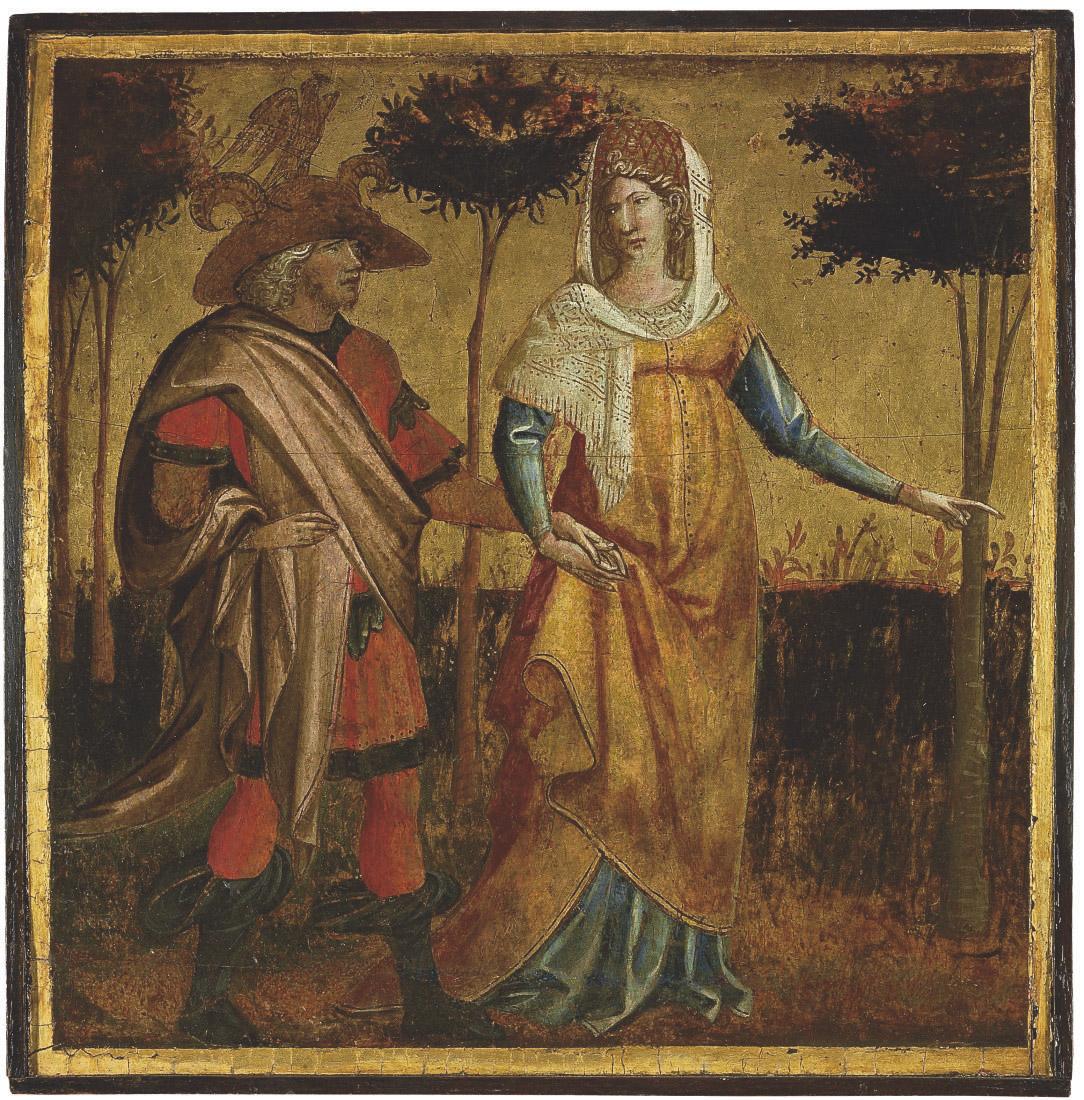 Giovanni dal Ponte - A nobleman and lady - panel from a cassone or spalliera
