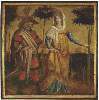 Giovanni dal Ponte - A nobleman and lady - panel from a cassone or spalliera