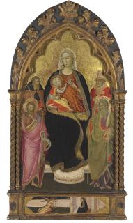 Giovanni Dal Ponte - The Madonna and Child with Saints John the Baptist, Andrew, Anthony Abbot, and Nicholas of Bari; the Annunciation in the predella
