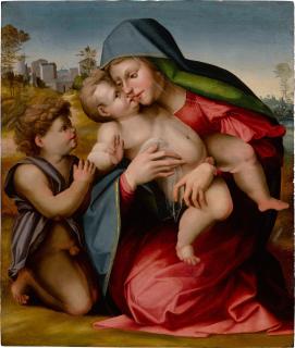 Giovanni de Lorenzo Larciani - Madonna and Child with the infant Saint John the Baptist