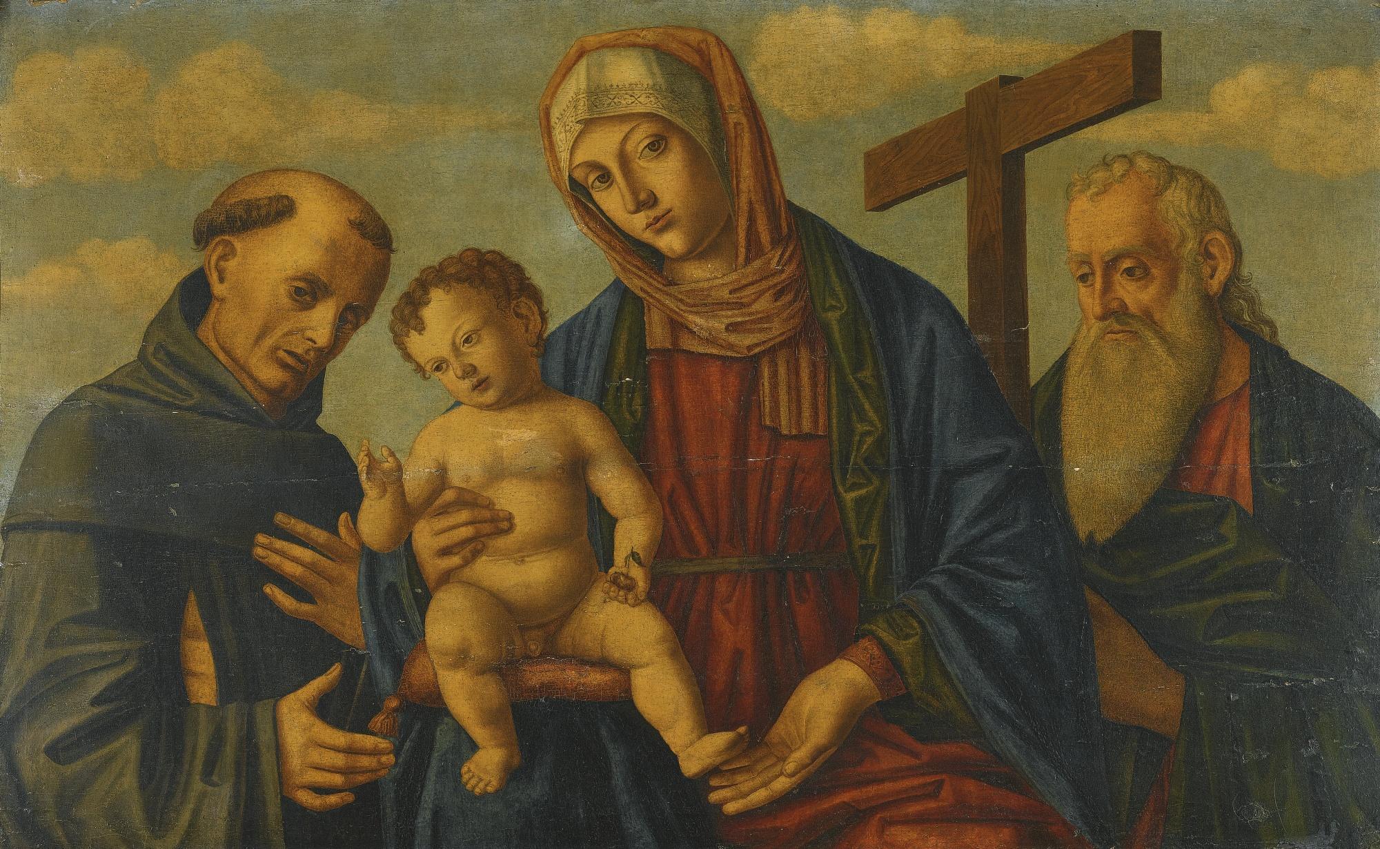 Giovanni di Niccolò Mansueti - A Sacra Conversazione: The Madonna And Child With Saints Francis And Andrew