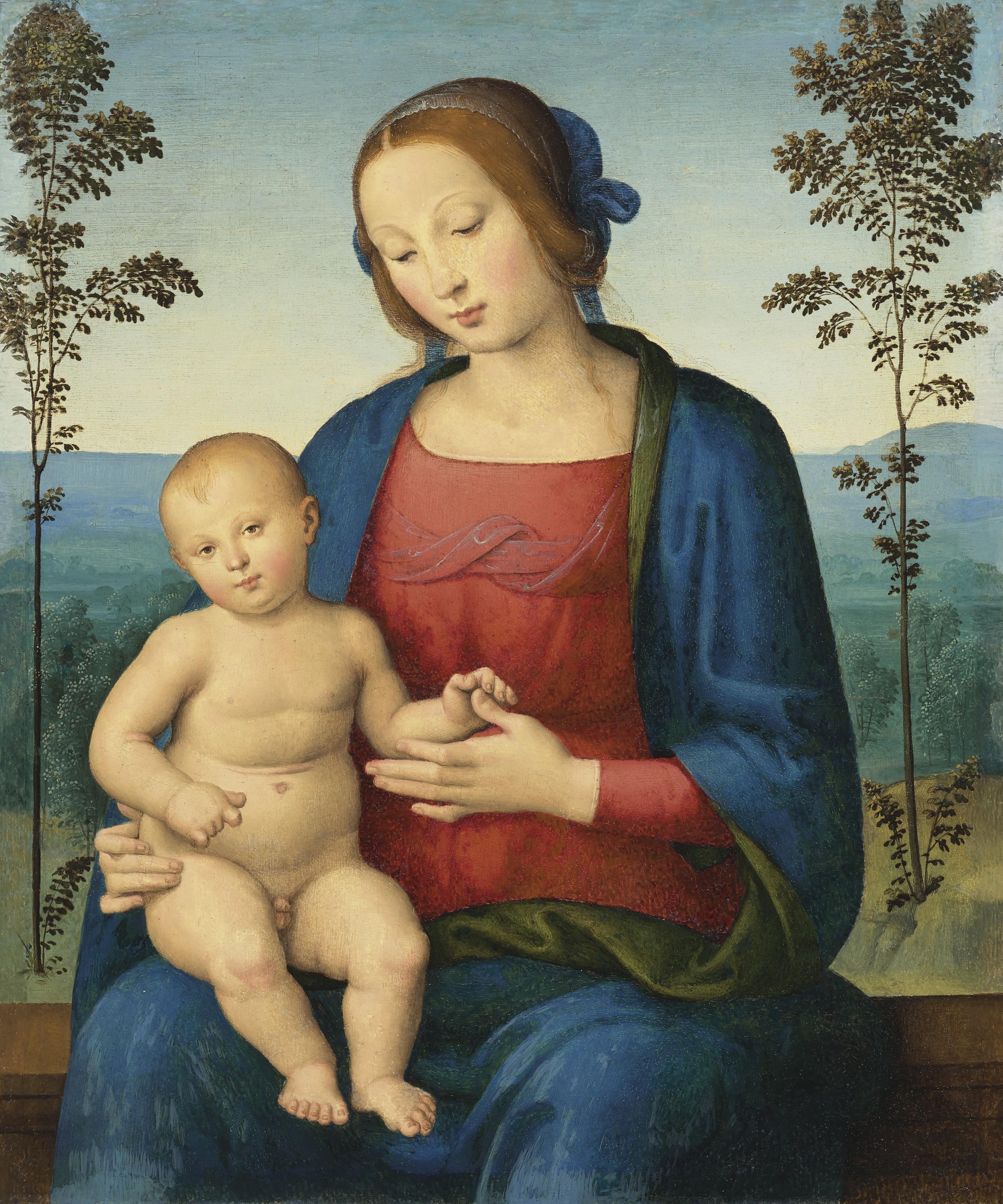 Giovanni Di Pietro - The Madonna and Child in a landscape