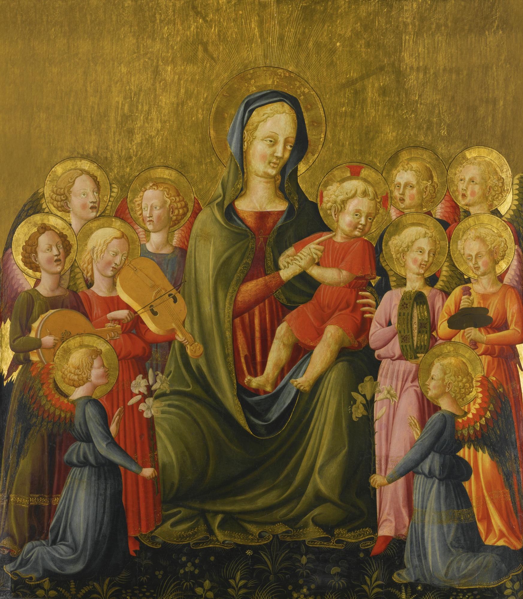 Giovanni Di Ser Giovanni Guidi - The Madonna And Child With A Host Of Musical Angels