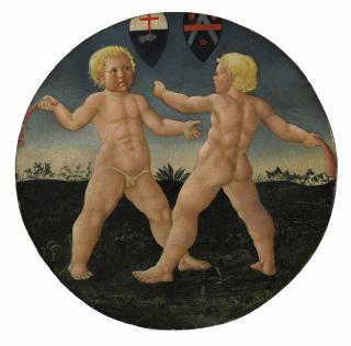 Giovanni di Ser Giovianni Guido - Desco da parto: Two boys at play