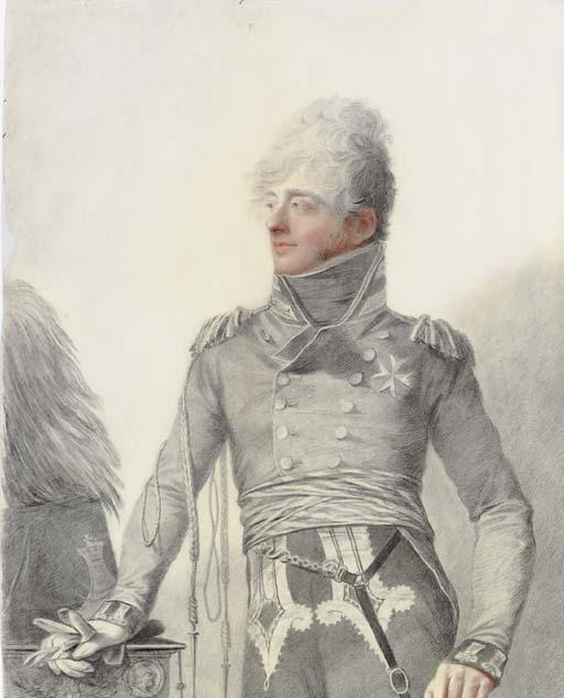 Giovanni Domenico Bossi - Portrait of An Officer, Half-Length, Holding His Glove