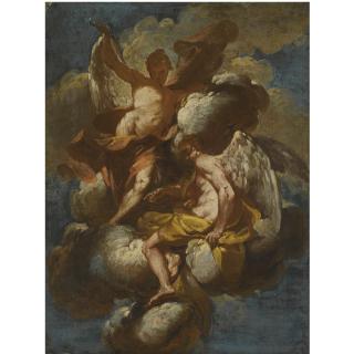 Giovanni Domenico Ferretti - Angels Ascending On A Cloud