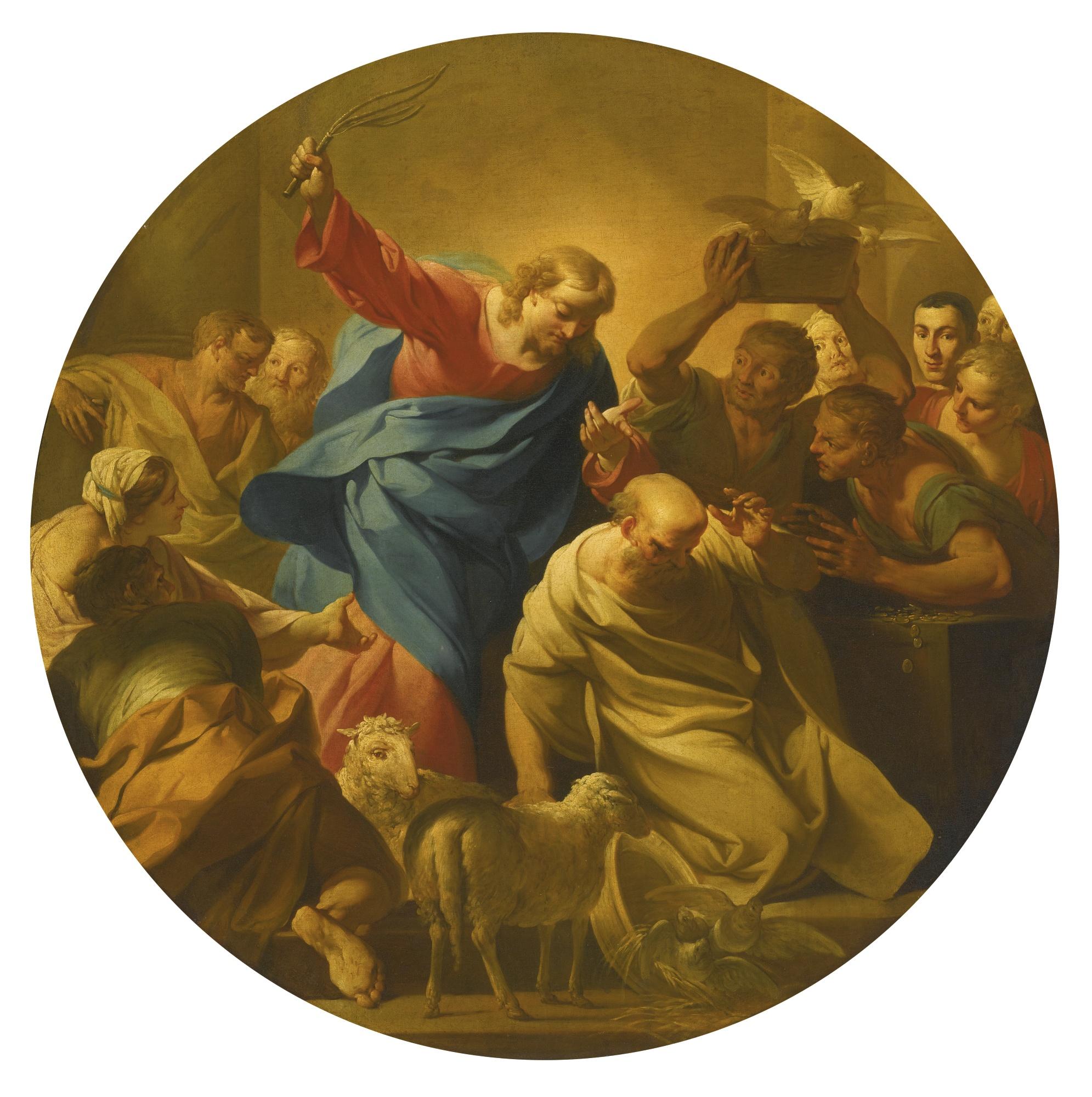 Giovanni Domenico Ferretti - Christ Driving The Money Lenders From The Temple