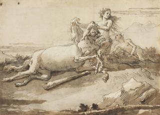 Giovanni Domenico Tiepolo - A Centaur And A Satyress At Play