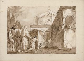 Giovanni Domenico Tiepolo - A peasant family on their way to church