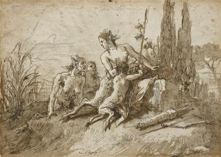 Giovanni Domenico Tiepolo - A satyr family in a landscape