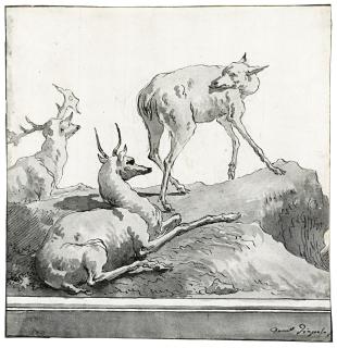 Giovanni Domenico Tiepolo - A Stag And His Family