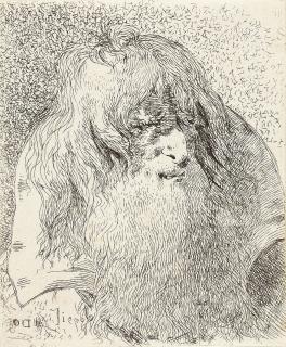 Giovanni Domenico Tiepolo - Alter Mann mit langen Haaren und Bart.