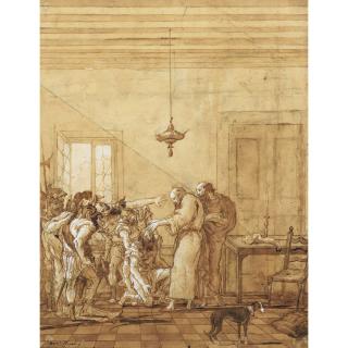 Giovanni Domenico Tiepolo - Ananias Rendant La Vue À Saul