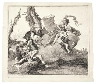 Giovanni Domenico Tiepolo - Armida Falls In Love With Rinaldo; And The Baptism Of The Emperor Constantine (De Vesme 94, 83; Rizzi 146, 134)