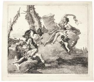 Giovanni Domenico Tiepolo - Armida Falls In Love With Rinaldo; And The Baptism Of The Emperor Constantine (De Vesme 94, 83; Rizzi 146, 134)