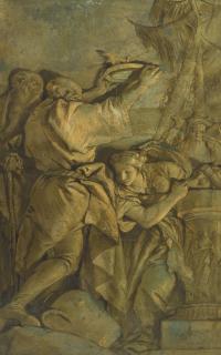 Giovanni Domenico Tiepolo - Classical Figures Conducting An Antique Rite