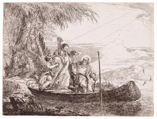Giovanni Domenico Tiepolo - Fuga in Egitto: Two Plates (De Vesme 6, 16; Rizzi 71, 81)