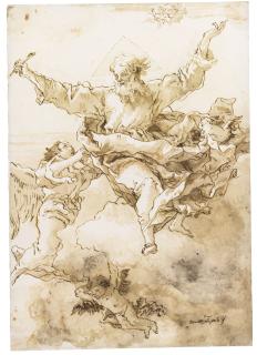 Giovanni Domenico Tiepolo - God The Father Supported By Angels