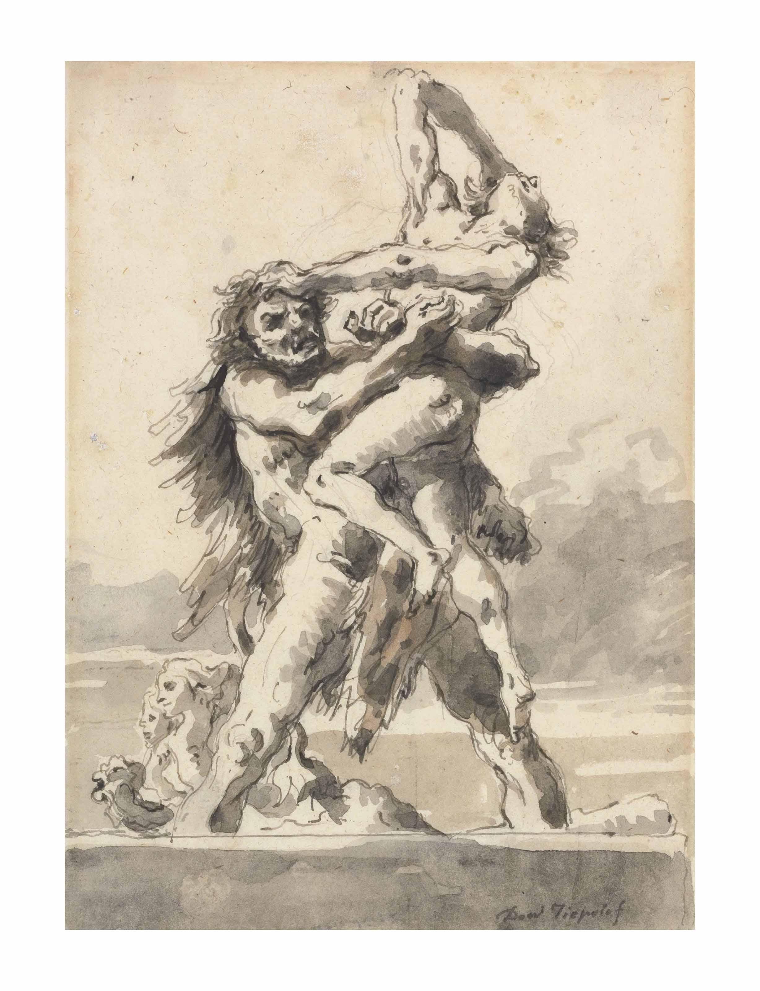 Giovanni Domenico Tiepolo - Hercules and Antaeus