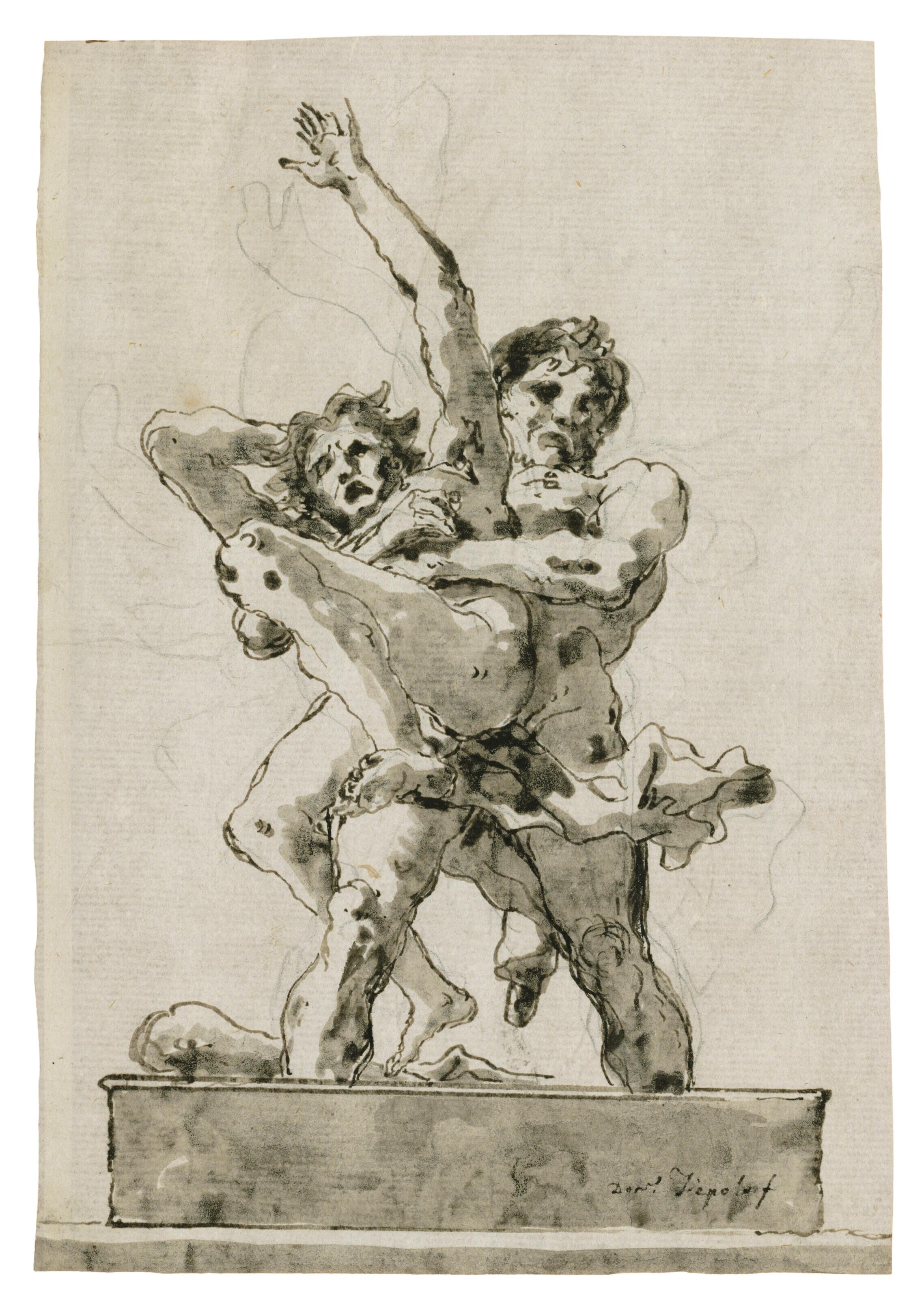 Giovanni Domenico Tiepolo - Hercules and Antaeus