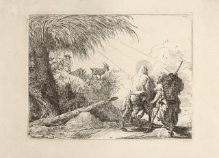 Giovanni Domenico Tiepolo - La Vierge montée sur l’animal.