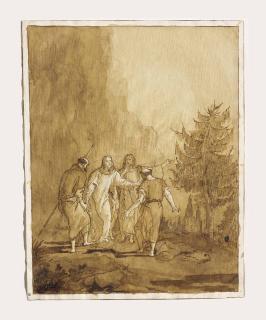 Giovanni Domenico Tiepolo - Le Christ Descend Le Mont Tabor Avec Pierre, Jacques Et Jean