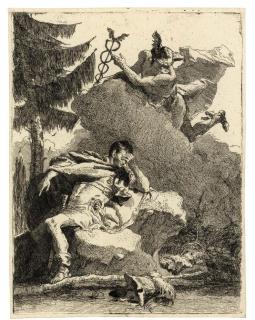 Giovanni Domenico Tiepolo - Mercury appearing to Aeneas in a Dream (de V. 85; R. 136)