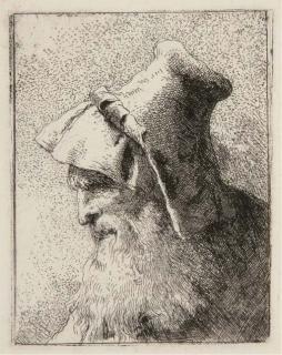 Giovanni Domenico Tiepolo - Profile of an old Man with a Beard, from: Raccolta di Teste (R. 213)