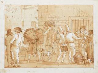 Giovanni Domenico Tiepolo - Punchinello Au Marché