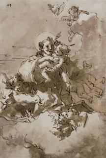 Giovanni Domenico Tiepolo - Saint Anthony and the Christ Child with angels and putti