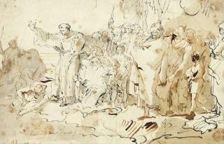 Giovanni Domenico Tiepolo - Saint Anthony of Padua preaching to the Fishes on the Beach at Rimini