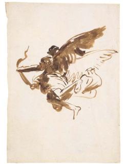 Giovanni Domenico Tiepolo - Study of a flying angel
