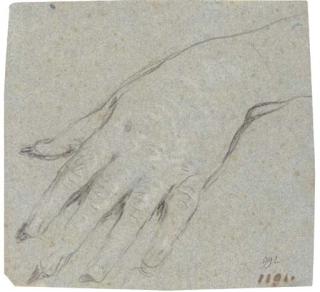Giovanni Domenico Tiepolo - Study of a left hand